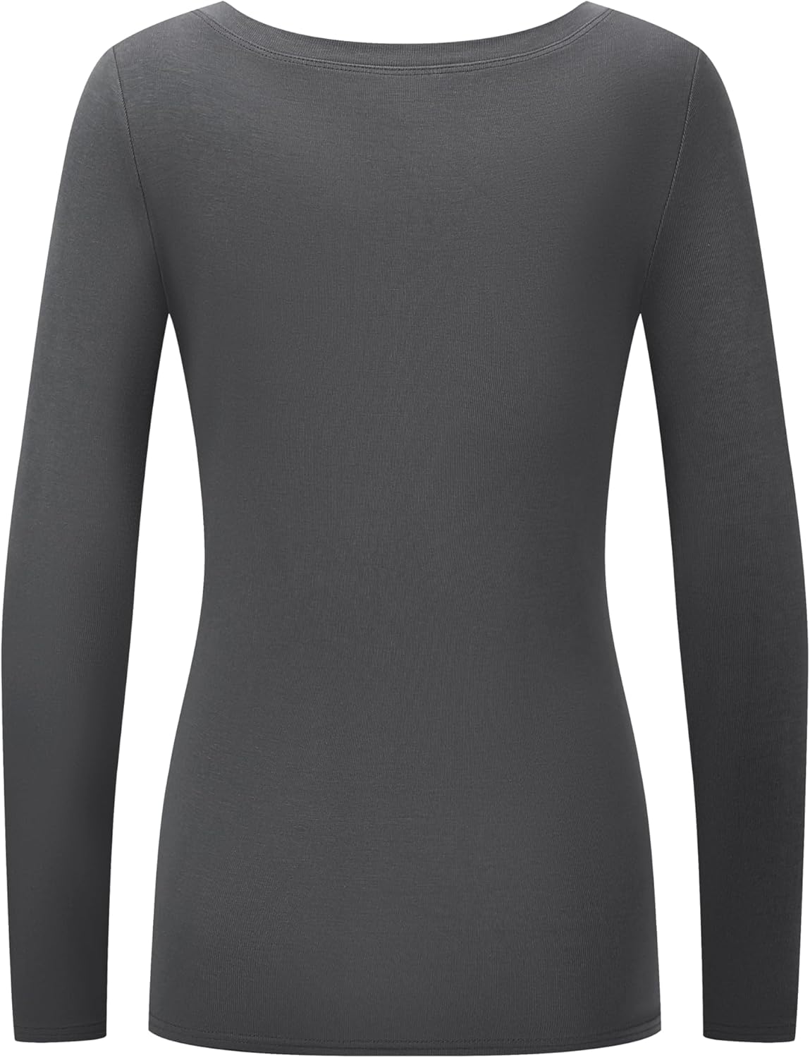 OThread & Co. Women's Long Sleeve T-Shirt Comfy Scoop Neck Tee Basic Ribbed Knit Layer - Image 4