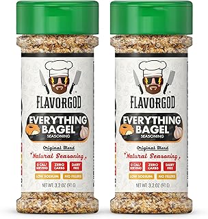 Everything Bagel Seasoning Mix by Flavor God, Pack of 2 - Premium All Natural & Healthy Spice Blend for Bagels, Chicken, & Eggs - Kosher, Gluten-Free & No MSG - Great Flavor Spices and Seasoning Gift