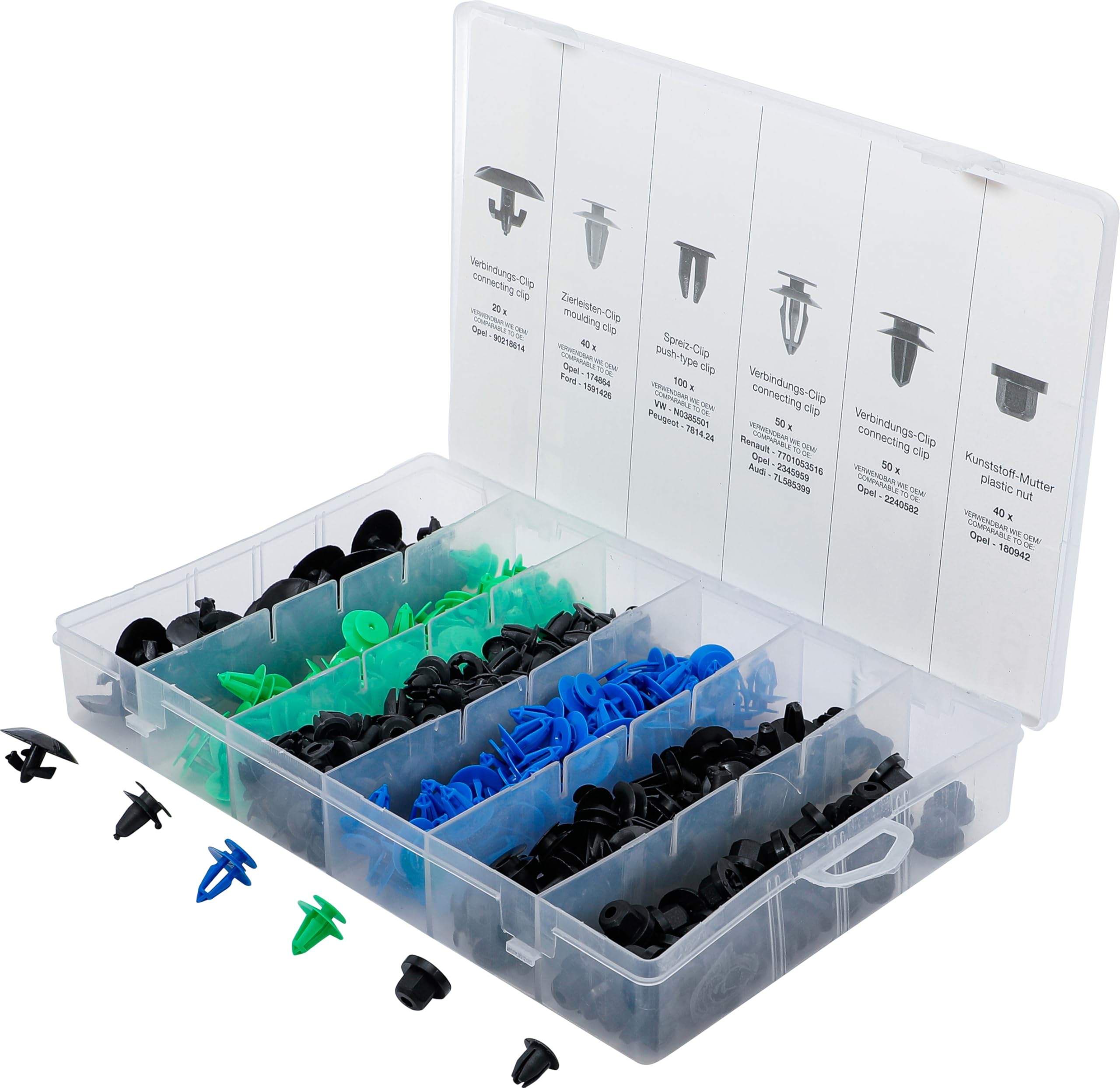 BGS 9049 | Automotive Clip Assortment for Opel / Vauxhall | 300 pcs.