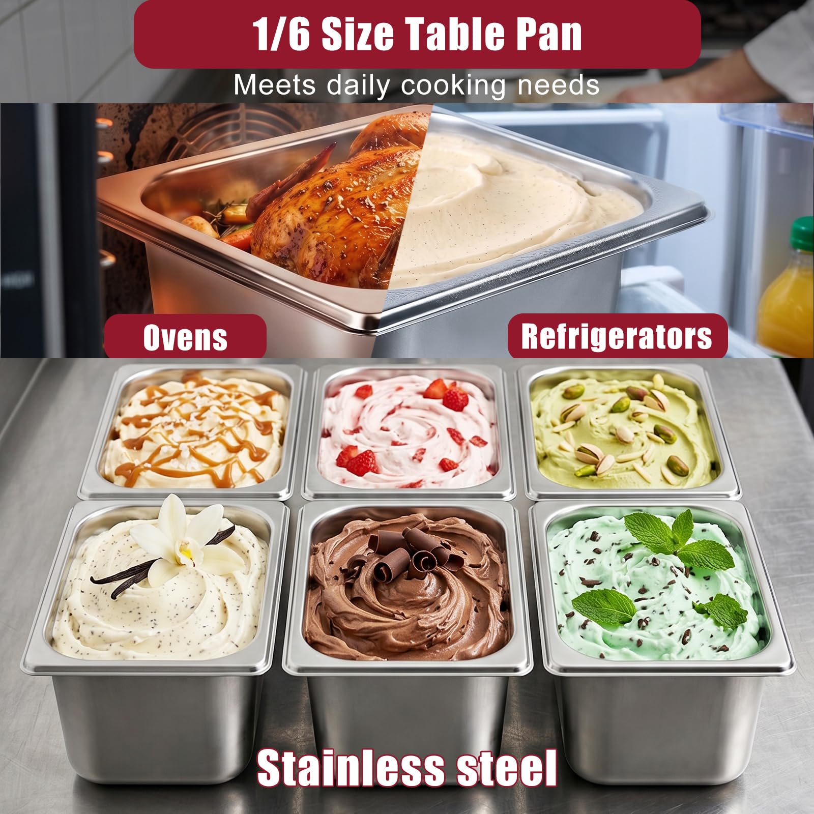 Buudreza Panierschalen Set 3-teilig GN 1/3 Edelstah Produktbild-Vorschau 2