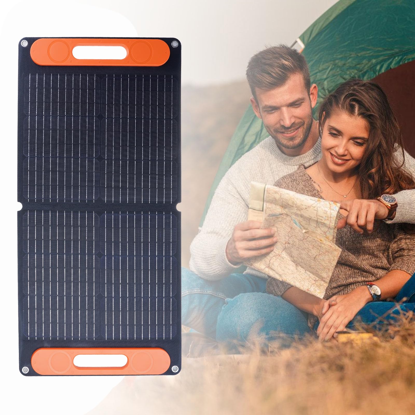 Amazon.co.jp: 高効率 80W 折りたたみ式ソーラーパネル 持ち運び簡単