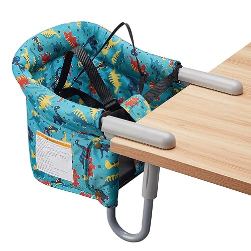Veeyoo - Sillas altas con clip Silla de mesa rápida para bebés y niños pequeños Asiento portátil para mesa para bebés negro