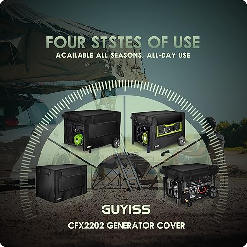 Miniatura 6 de GUYISS Cubierta para generador con cable elástico resistente al viento y ventana de operación visual, 32 pulgadas de largo x 24 pulgadas de ancho x