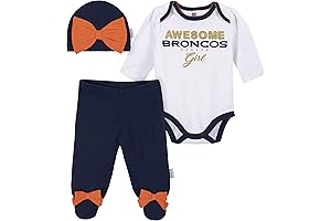 Denver Broncos Baby Girls Nfl Team Footed Pant and Bodysuit Gift Set