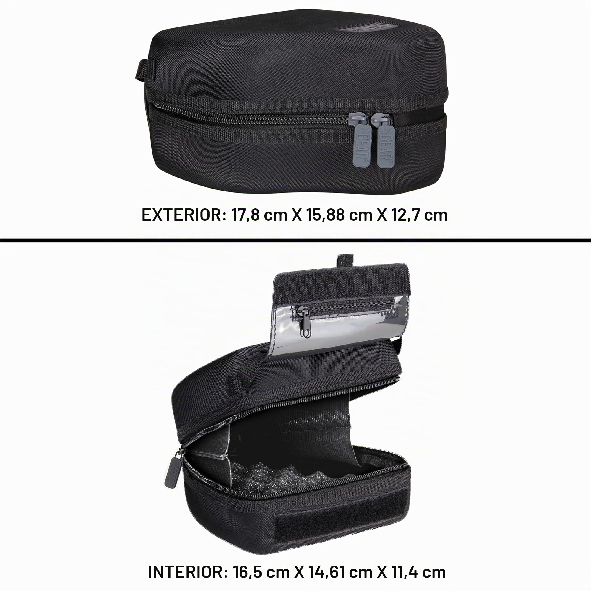 USA Gear Funda para cámara DSLR con protección de Carcasa rígida de EVA Moldeada, Apertura de Acceso rápido, Interior Acolchado y Mango Recubierto de Goma, Compatible con Nikon, Canon, y más (Negro)