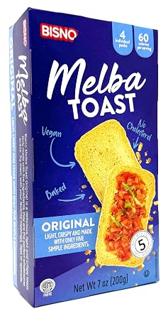 Galil Melba Toast Crackers Thin and Crispy Mini Toasts 7 Ounce, Vegan, Kosher Baked Mini Toast 7 Ounce, Original