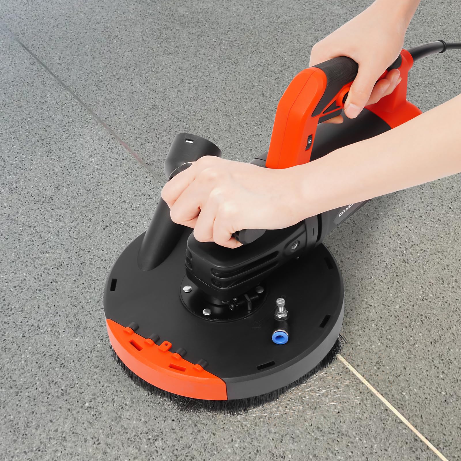Juego de lijadora de hormigón de 5000 W, con aspiración, 180 mm, 6 niveles de regulación de velocidad, 230 V, fresadora de hormigón para paredes, suelos, esquinas