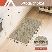 Vista 2 de COSY HOMEER Tapete de cocina antideslizantes, absorbentes para el piso, alfombra de cocina lavable, tapete de pie para fregadero, alfombra de Beige