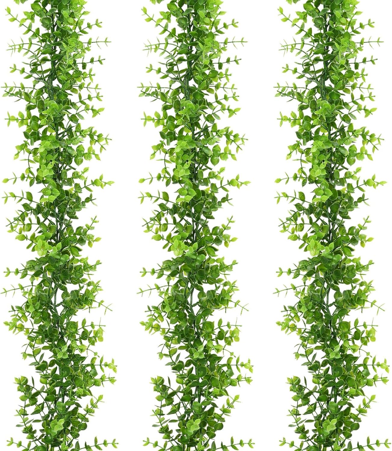 Dolicer 3 Packs Eucalyptus Garland, 18FT Faux Eucalyptus Greenery Garland, Artificial Eucalyptus Leaves Vine, Fake Hanging Eucalyptus Garlands Wedding Backdrop Arch Wall Table Party Decor (Green)