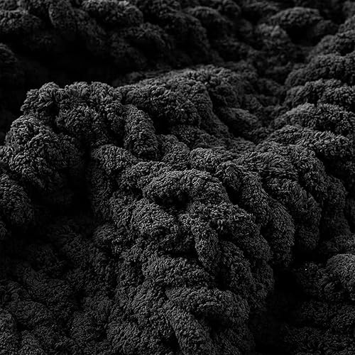 Miniatura 4 de Manta de punto grueso de 78 x 78 pulgadas, 100 % hecha a mano de hilo grueso de felpilla, manta de punto de hilo de felpilla