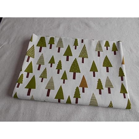 Amazon 北欧風 木の葉 綿麻生地 テーブルクロス ハンドメイド 入園 入学グッズ 幅 150ｃｍ長さが選べます 幅150ｃｍｘ長さ150ｃｍ杉の木 布 生地 通販