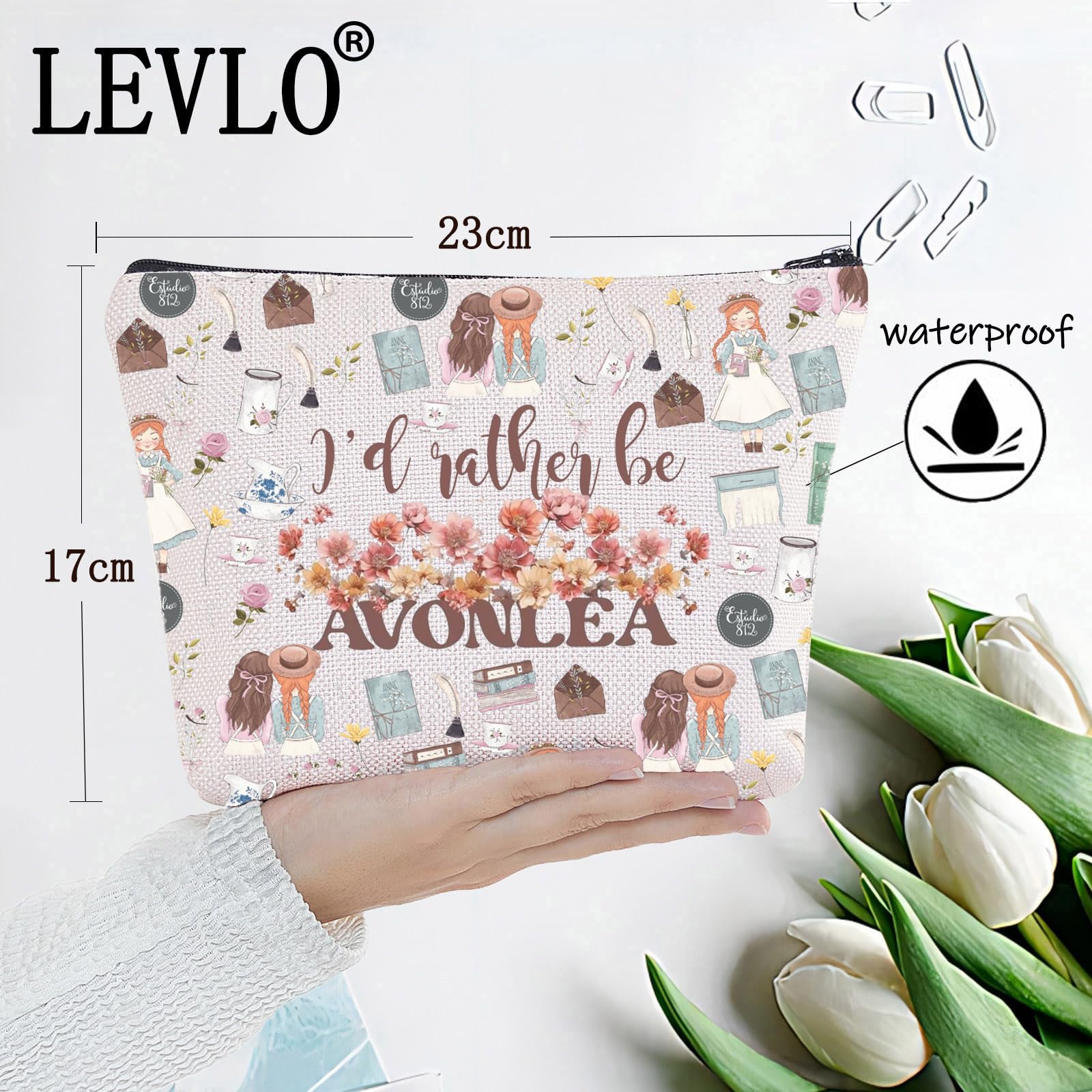 LEVLO Anne Green Fans Cosmetic Bag Movie Fans Gift I'd Rather Be in Avonlea Makeup Zipper Pouch Bag for Women in Avonlea Full Bag - Image 2