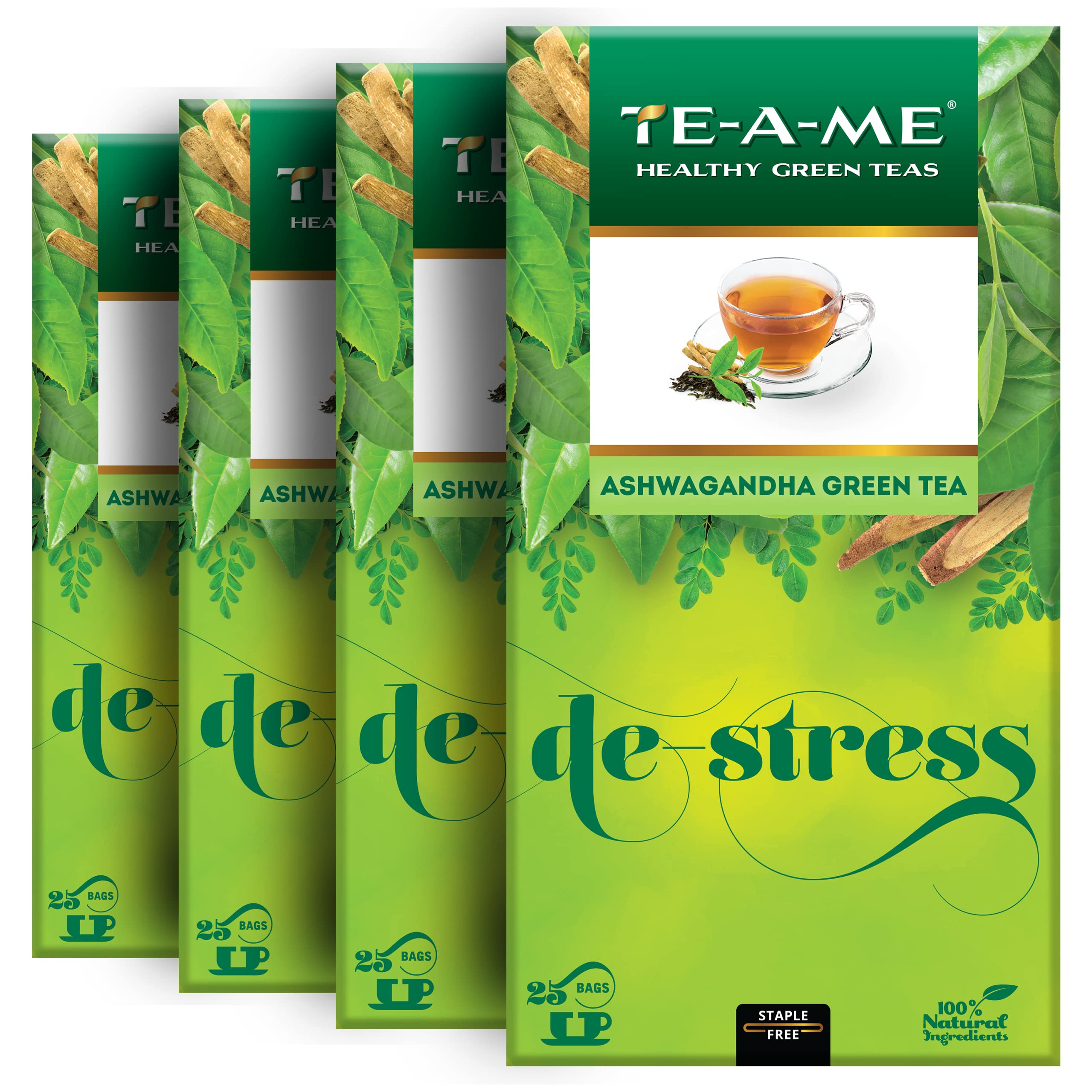 TE-A-ME Ashwagandha Green Tea 25 Tea Bags (Pack of 4) | Herbal Green Tea | Green Tea | Ashwagandha Green Tea | 100 Tea Bags (B09KLTQQ8M) Amazon Price History, Amazon Price Tracker