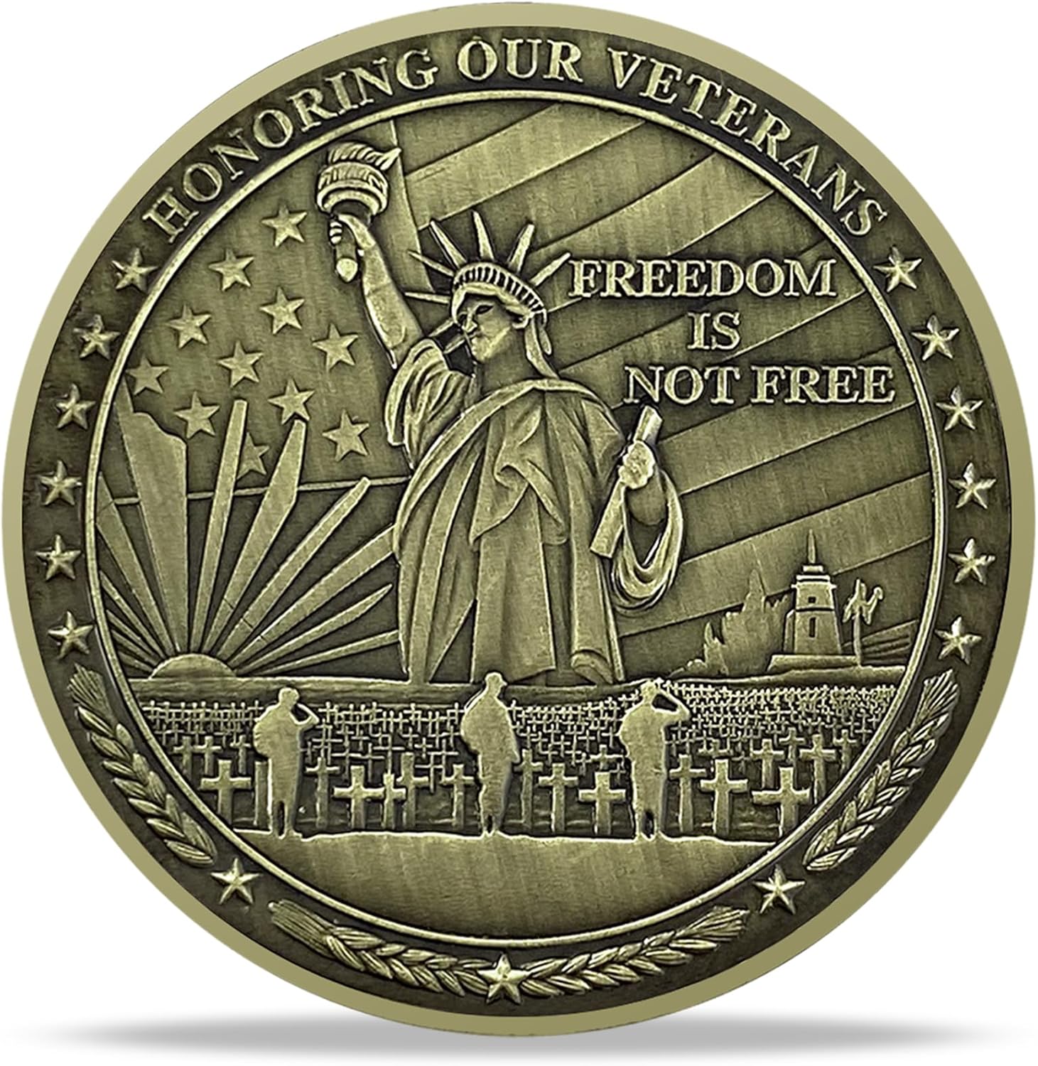 Military Challenge Coin with Statue of Liberty, Thank You for Your Service Coins, U.S. Army Challenge Coin Military Challenge Coin Gifts for Veterans, Collectors, Military