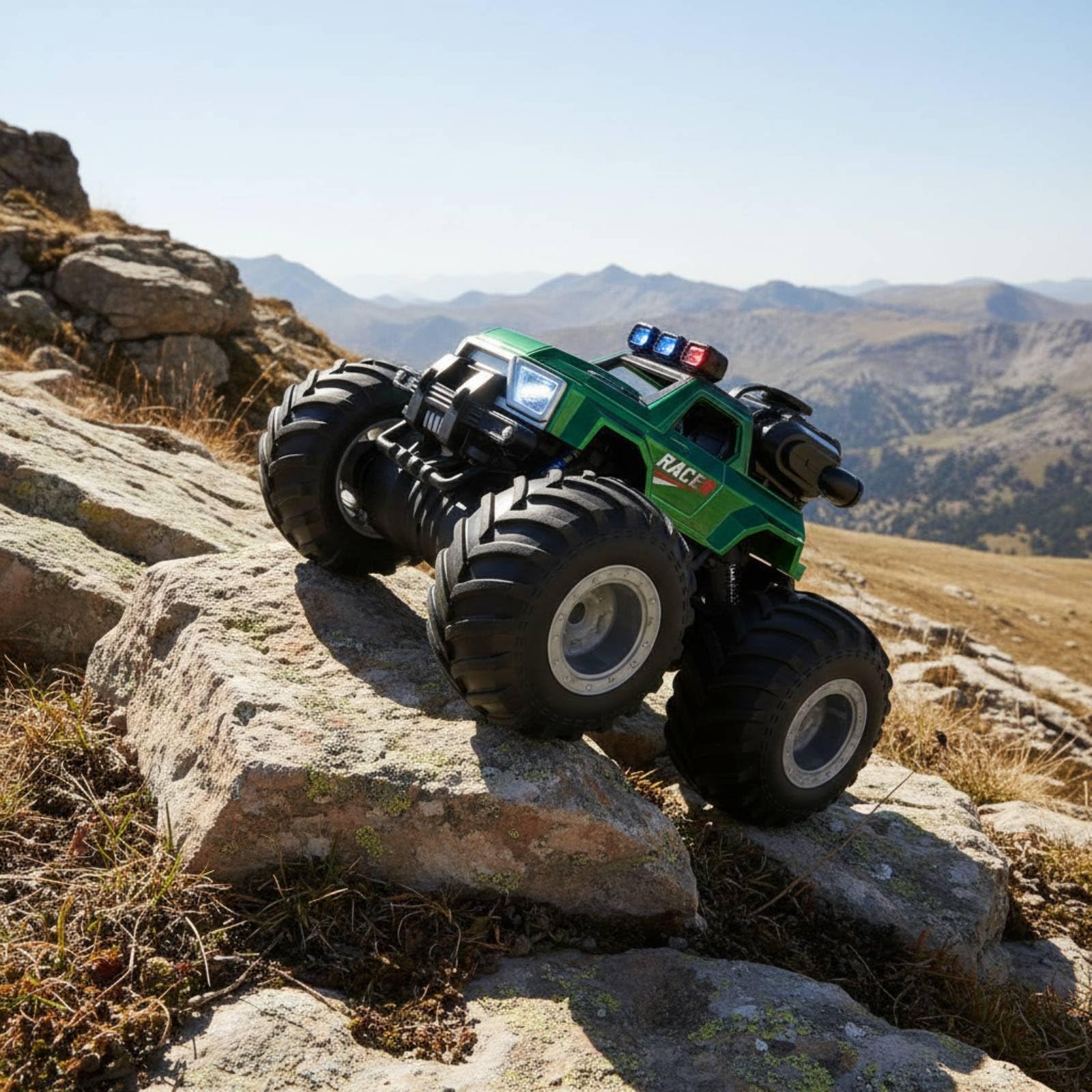 Auto Acrobatica Elettrica Auto Telecomandata Macchina RC Monster Guida a Gesto E Telecomando Carrozzeria Antiurto Sospensioni Ammortizzate LED Spray, Verde, Yl-130