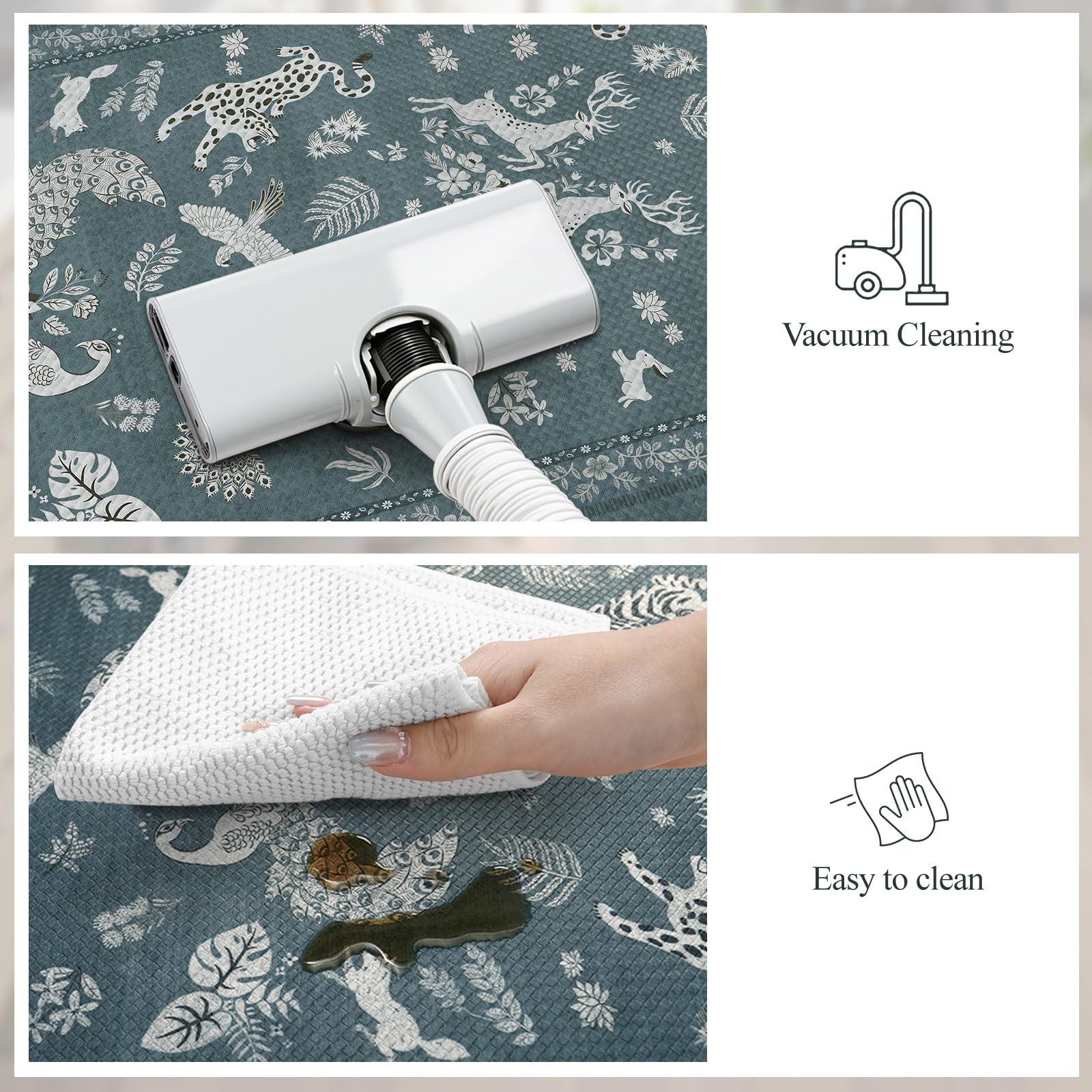 LEEVAN Set di 2 tappetini da cucina anti-fatica per pavimento della cucina, antiscivolo, imbottiti, in memory foam, impermeabili, ergonomici, per bar, ufficio, scrivania, lavanderia