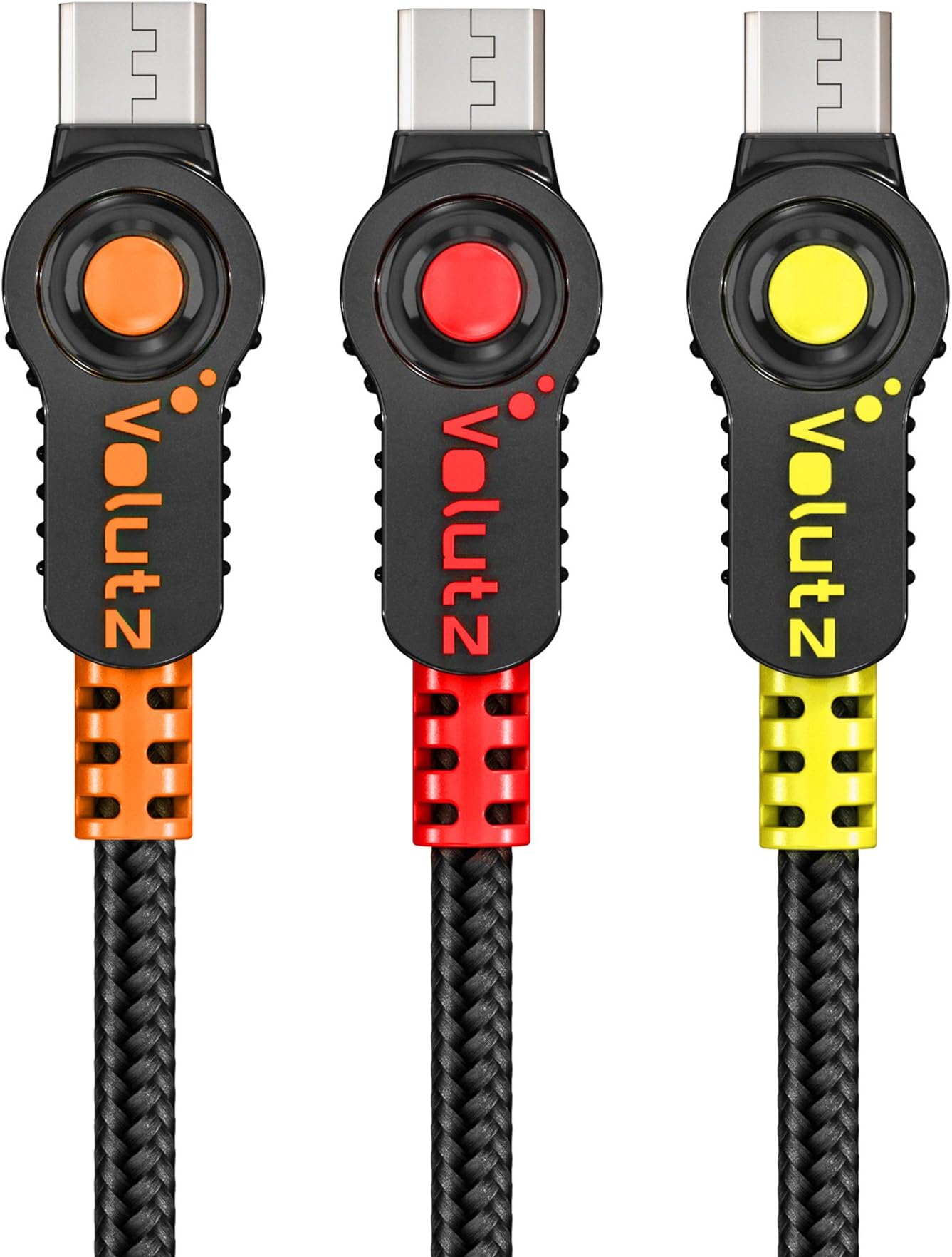 Volutz Micro USB Cable 3-Pack (3 x 3.3ft), Quick Charge and Sync, Nylon-Jacketed & Durable, Charging Cable for Android Devices, Samsung, Huawei, HTC, Sony and More - Equilibrium Series