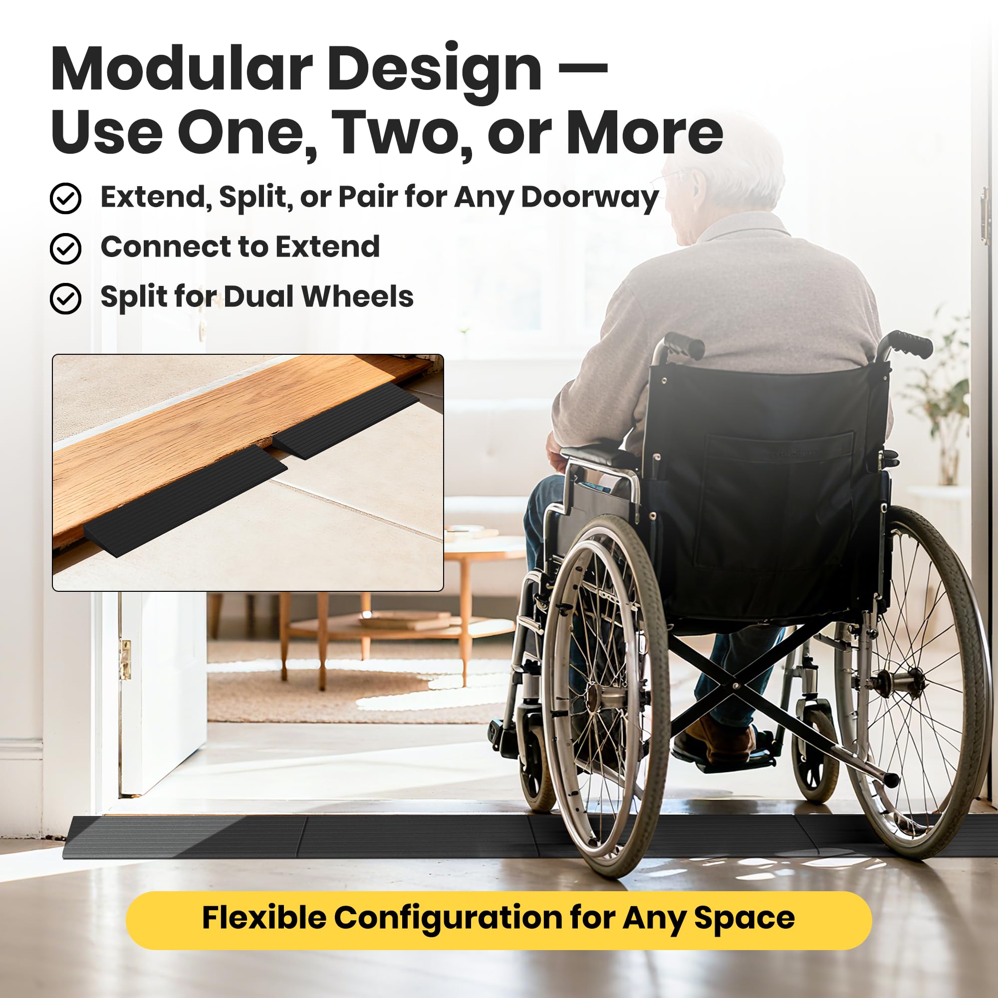 Rubber Threshold Ramps - Wheelchair & Stroller Access -4