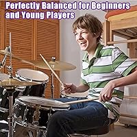 Vista 7 de Antner 3 pares de baquetas de madera de arce 7A para niños y principiantes