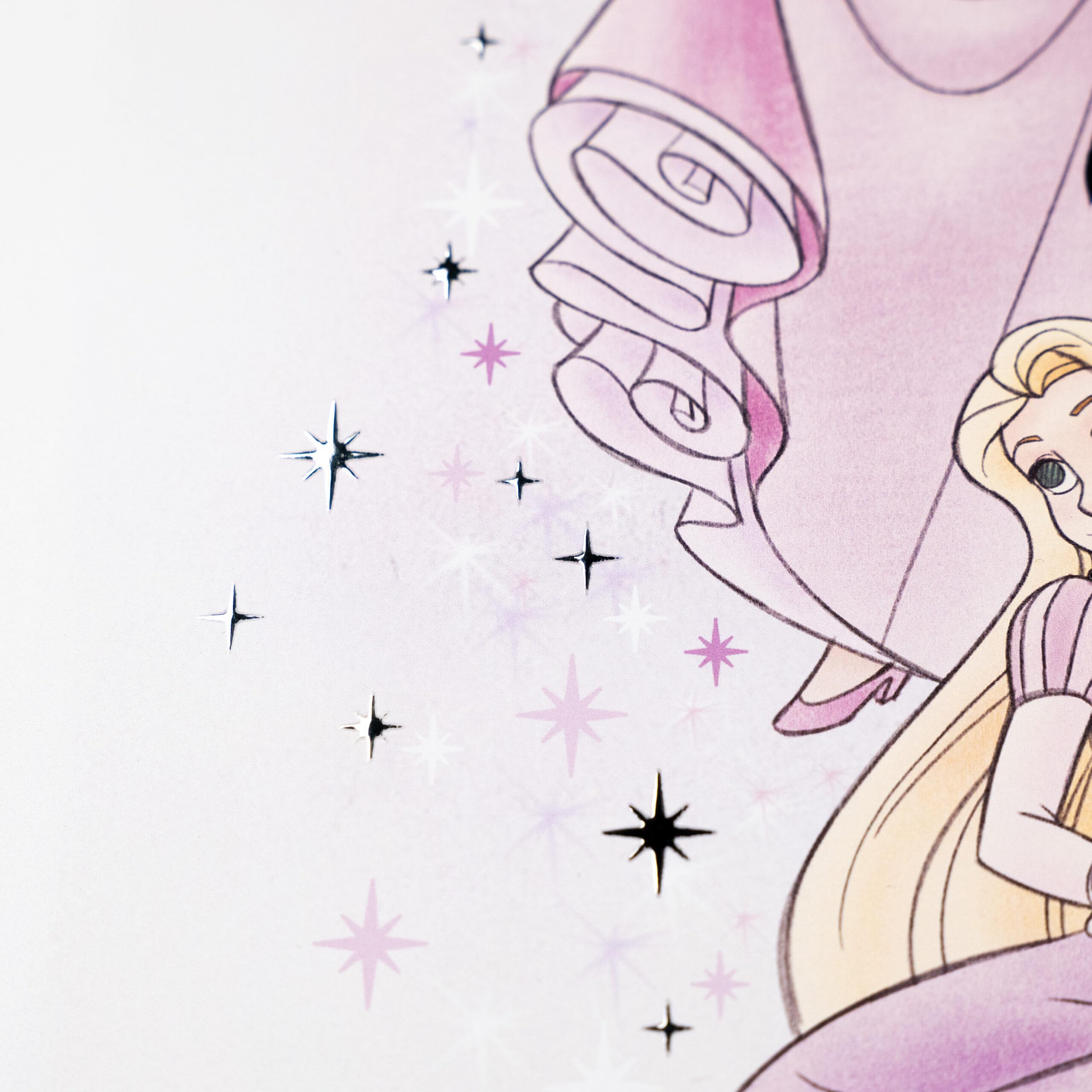 VALENTI & CO. Disney Princess 38 x 33 cm Drewniany obraz z nadrukiem ze srebrnymi detalami - dekoracje ścienne, pomysł na prezent dla noworodka lub prezent na chrzest dla dziewczynki