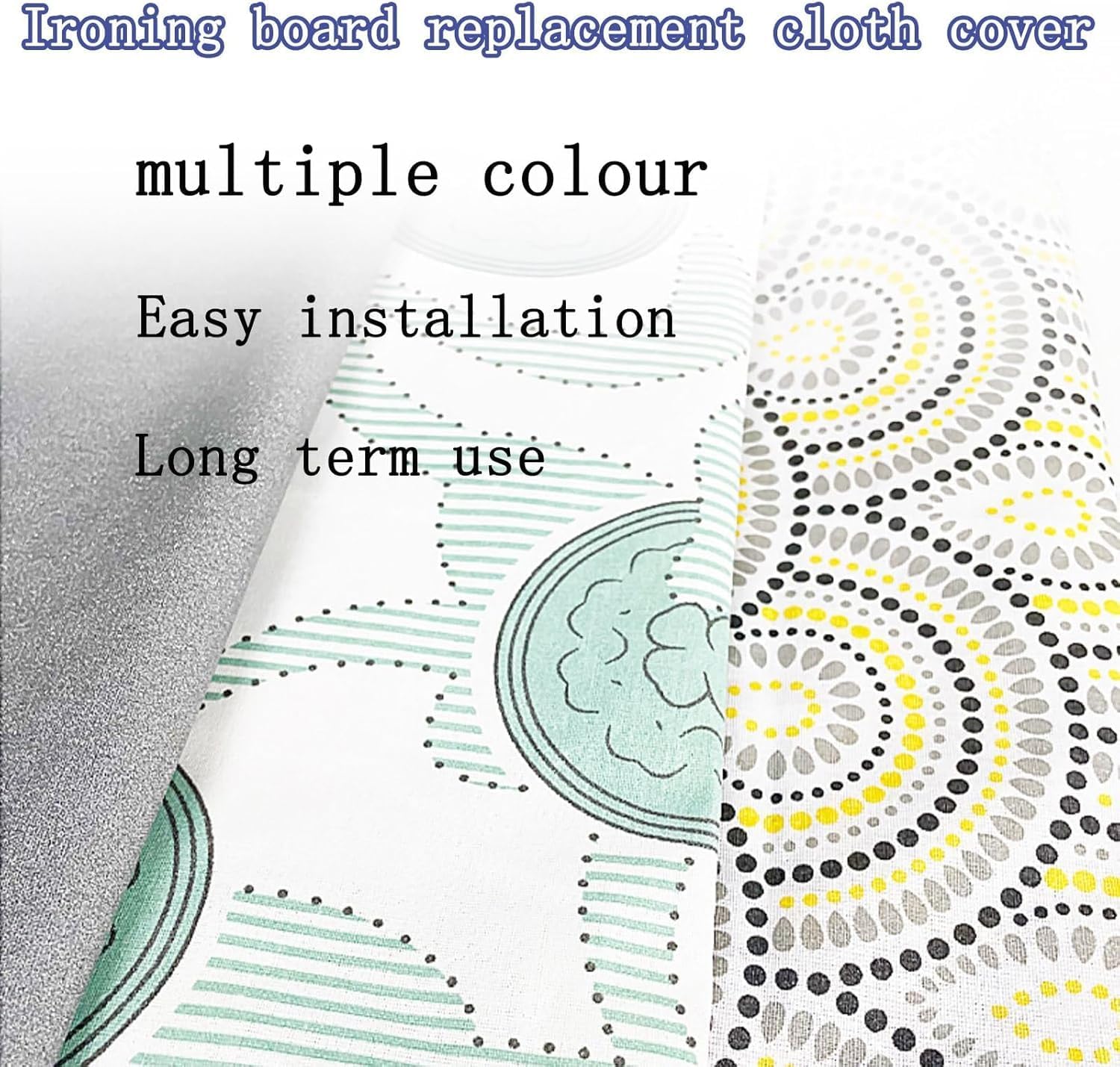 Elastic Edge Scorch Resistant Padding Ironing Board Covers Heavy Duty Padded Iron Board Covers Scorch Resistant Replacement Iron Board Covers Board Replacement Cover Easy to Install, G, 132 * 51cm