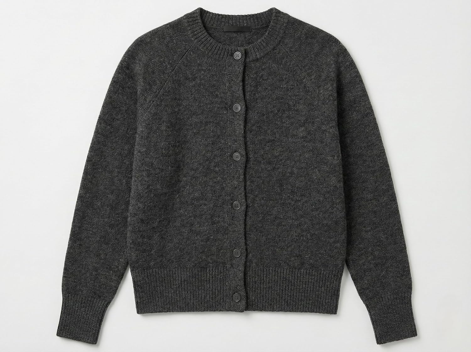 NPIA Certified Women's 100% Undyed Cashmere Cardigan | Heavyweight 500g Dense Knit Crew Neck | Organic Chemical-Free - Image 4