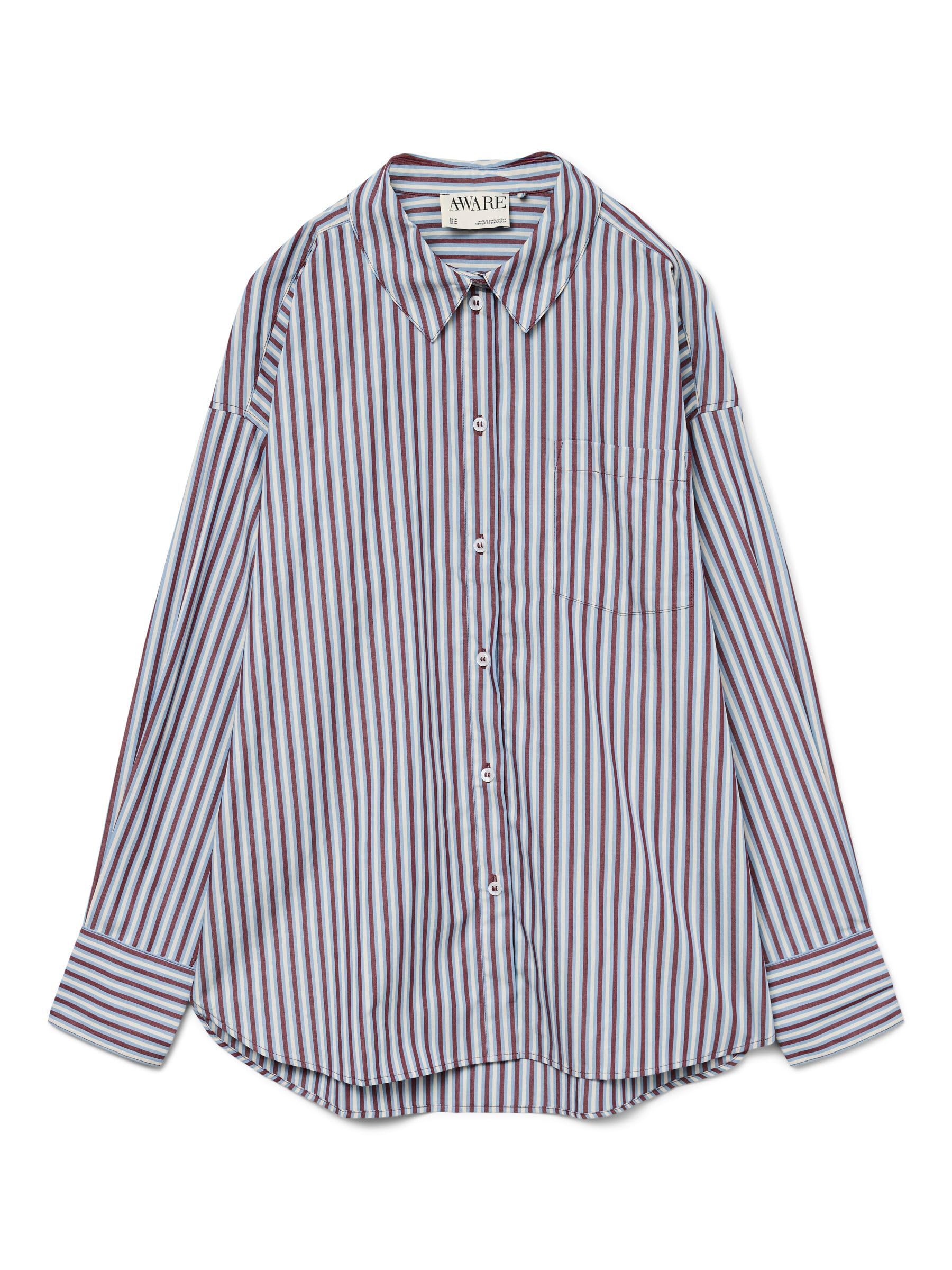 VERO MODA Awparina LS Loose Stripe Shirt VMA Noos, Allure, L