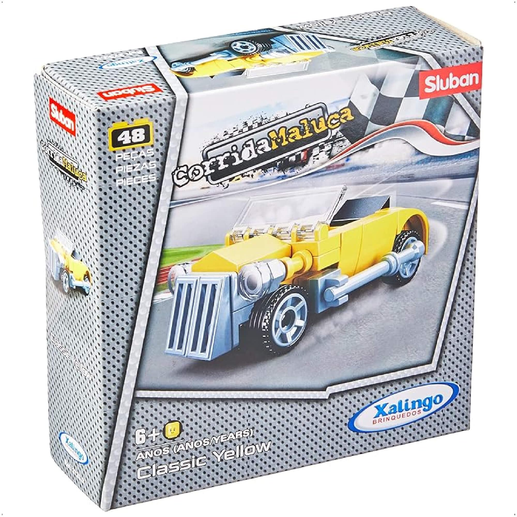 Blocos de Montar Corrida Maluca Classic Yellow 48 peças Xalingo