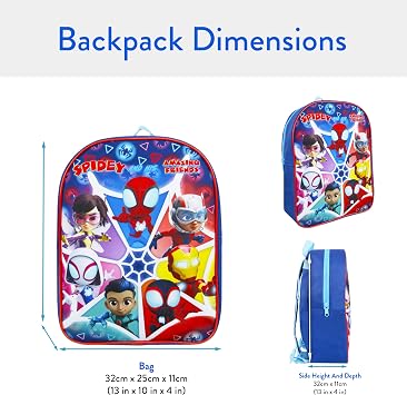 Marvel Spidey And His Amazing Friends Backpack | Spiderman Backpack | Boys School Backpacks | Toddler Backpacks | One Size Blue