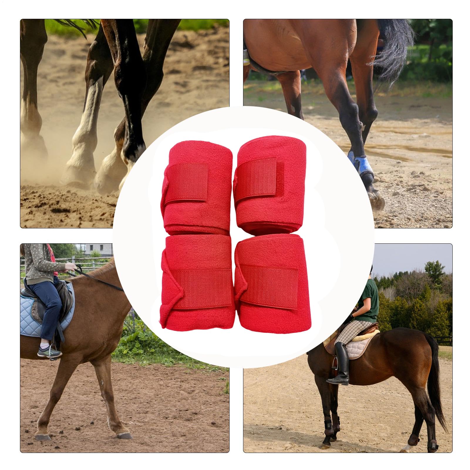 Fasce Equitazione | Set Protezione Cavallo | 4 Fasce Morbide Da | Cotone Morbido 250cm Per Gambe Cavallo, Supporto Tendini E Comfort Per Allenamento, Salto Ostacoli, Uso Esterno E Veterinario
