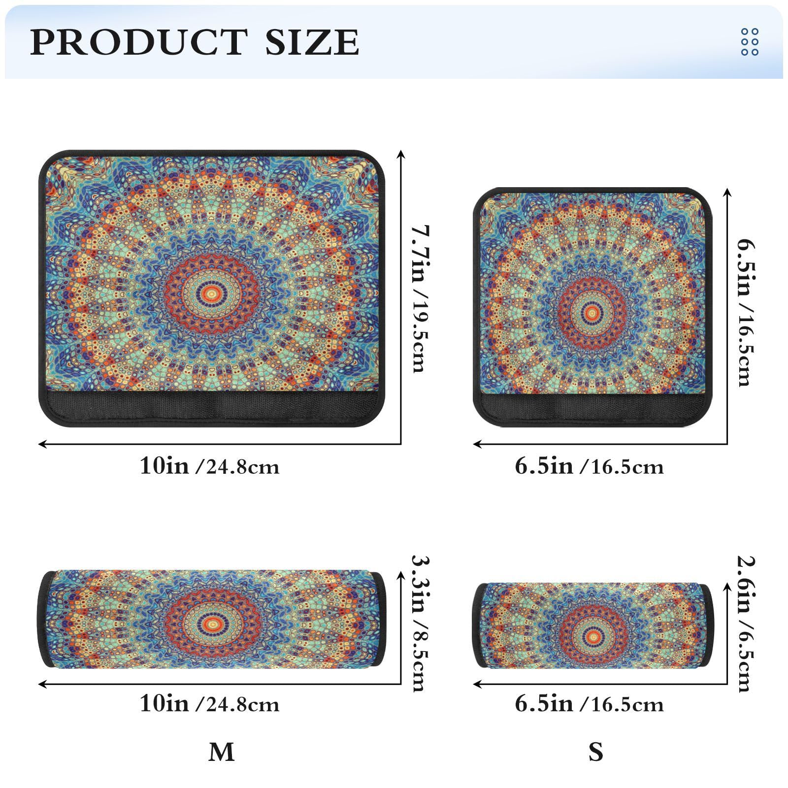 Housses Ceinture De Sécurité Voiture - Lot De 2 - Taille S Et M - Dessin Mandala - Protection Confort - 8