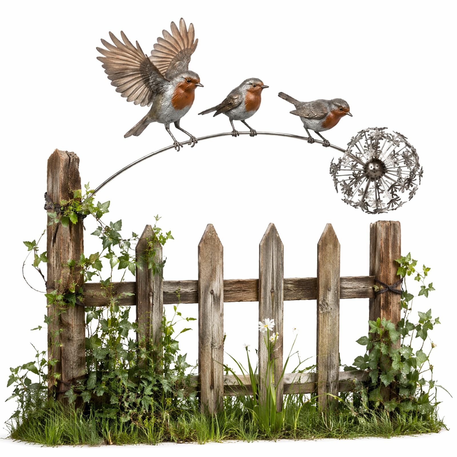 Metal Little Bird Robin Stakes Weatherproof Decorative Garden Stake
