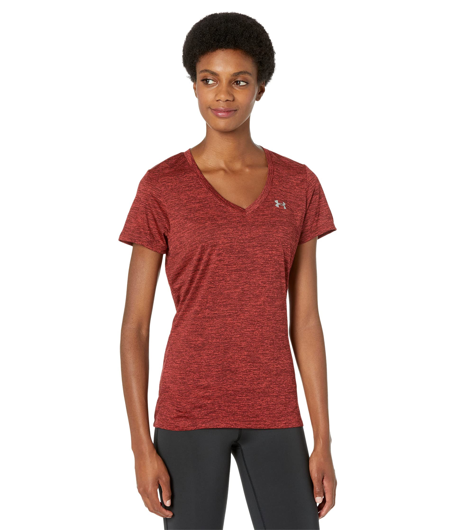 Under Armour Womens Tech V-Neck Twist Short-Sleeve T-Shirt