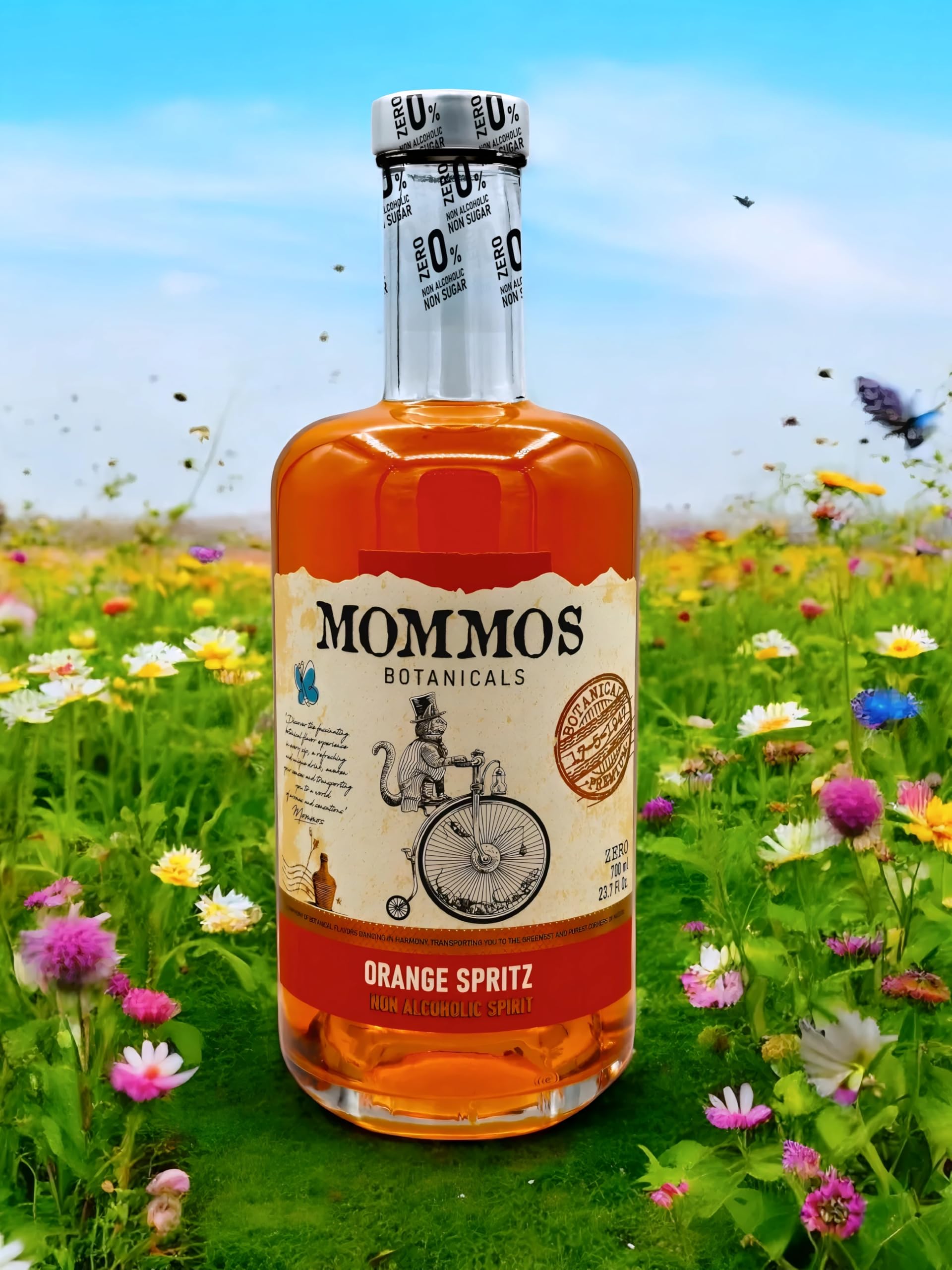 Mommos Orange Spritz 0,0% – Alternative ORANGE SPRITZ – Sans alcool – Sans sucre – Faible en calories – Premium – 700 ml | Pour les amateurs de spiritueux 0% alcool