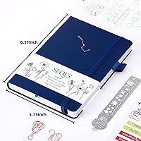 Vista 3 de A5 Bullet Dotted Journal Notebook 160gsm Thick Bleedproof Paper, Lay Flat Binding, 160 Numbered Pages Hard Cover Dot Grid Notebook/Bullet