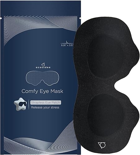 Antifaz para dormir sin correa para hombres y mujeres, 100% bloqueo de luces, cómodo y suave, para dormir de lado, lo mejor para viajar, antifaz de