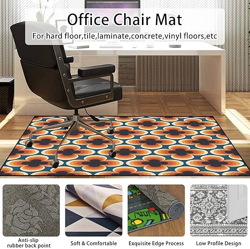 Miniatura 5 de Alfombra vintage geométrica floral sin costuras retro de los años 70, nostálgica de forma simple, alfombra de patio al aire libre, alfombra de juego