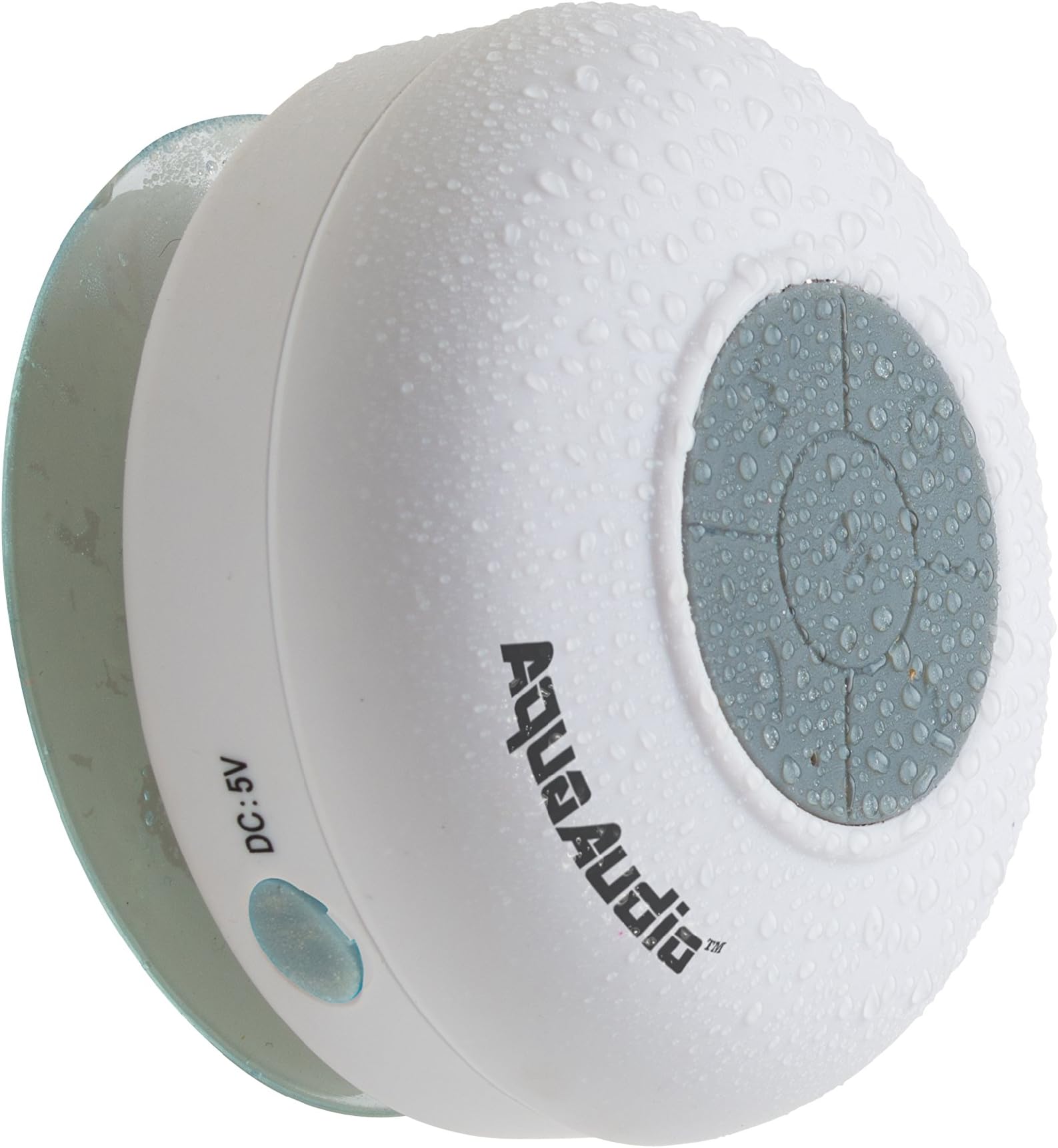AquaAudio Mini Ultra Portable Waterproof Bluetooth Wireless Stereo Speakers with Suction Cup for Showers, Bathroom, Pool, Boat, Car, Beach, Outdoor etc. | For All Devices with Bluetooth Capability + Siri Compatible - 6 Hours Playtime / with Built-in Mic for use as a Powerful Handsfree Speakerphone (White)