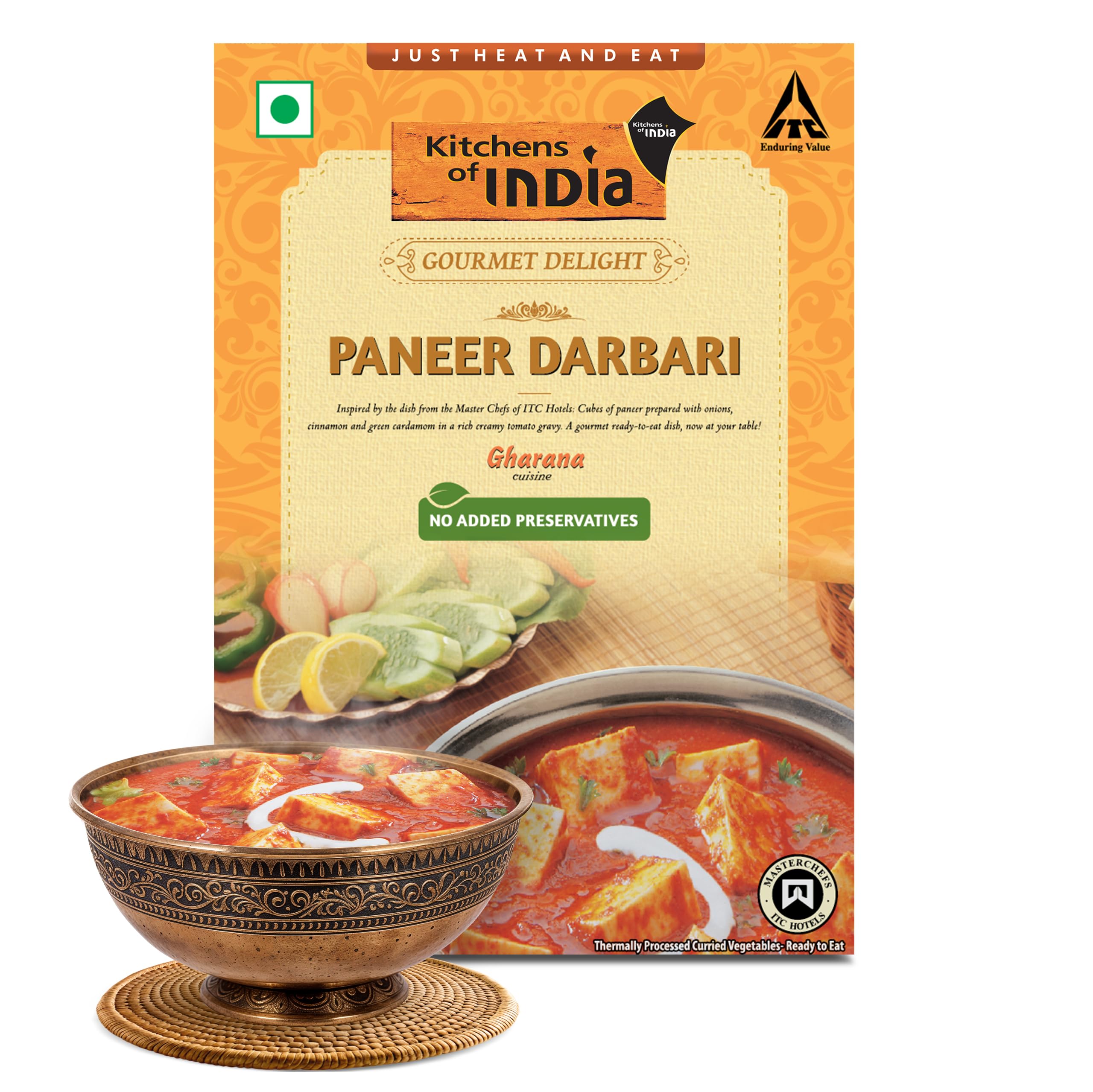 Kitchens of India Paneer Darbari, ITC Ready to Eat Indian Food, Just Heat and Eat, Microwavable, 285g