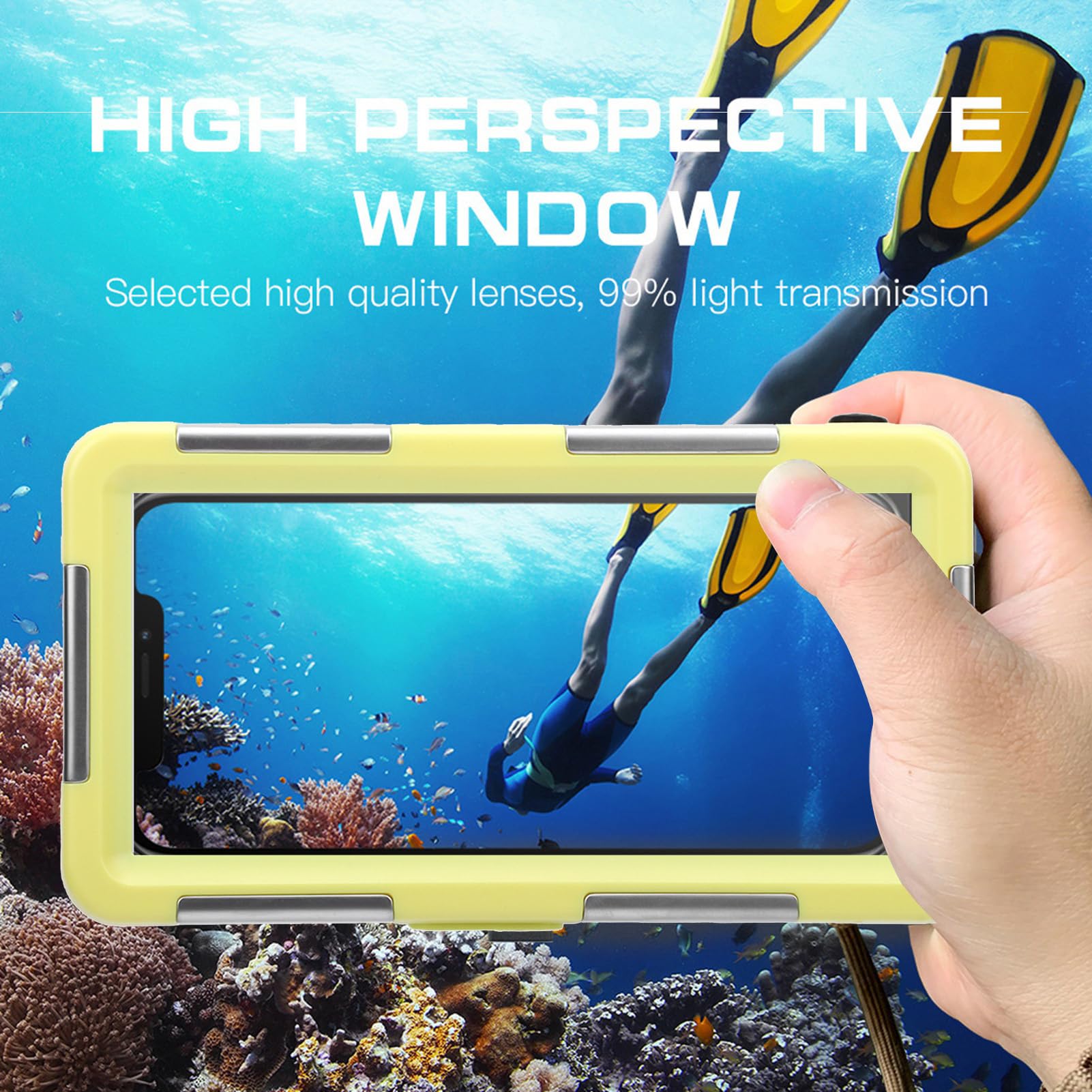 Sxhlseller Custodia Universale per Telefono Subacqueo per S25 S24 S23 Ultra, Custodia Impermeabile Subacquea 15 M IP68, per Telefono Snorkeling per Foto Video con Otturatore Volume, Adatta per (#3)