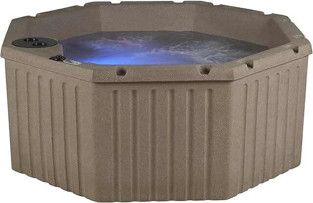 AquaLife Invi 5-Person Hot Tub with 11 Hydro Jets, LED Lighting & Insula...