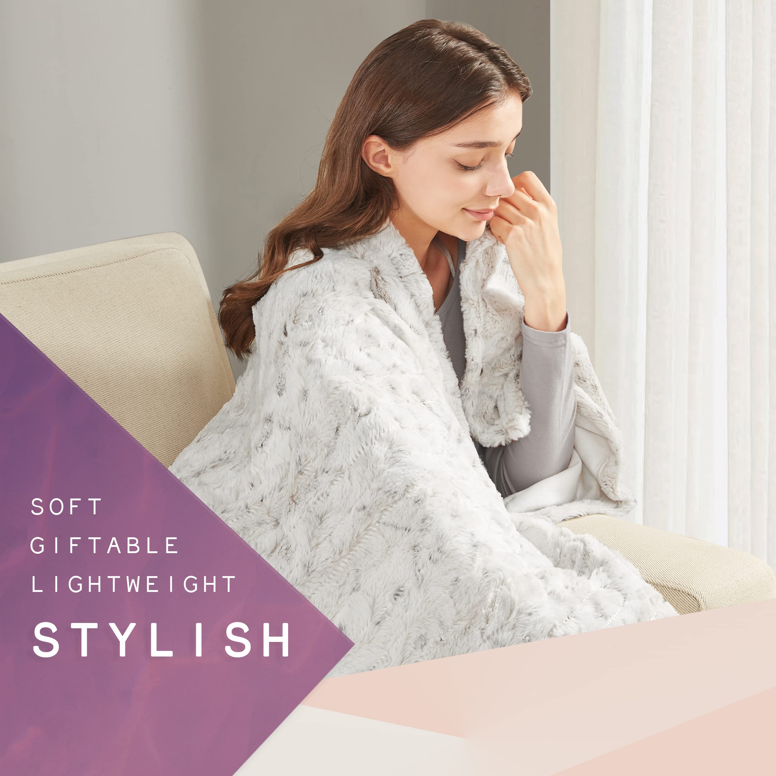 Hyde Lane [Premium Heated Faux Fur Throw Blanket Snow Leopard, 50x60” –  Brushed Underside, Long Faux Fur Fibers Top| Silky Soft and Pilling  Resistant | 3 Heat Settings | Washable : Amazon.ca: Home