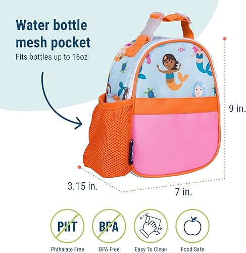 Miniatura 3 de Wildkin Lonchera aislada con clip para niños, ideal para aperitivos, escuela y viajes, color naranja brillante