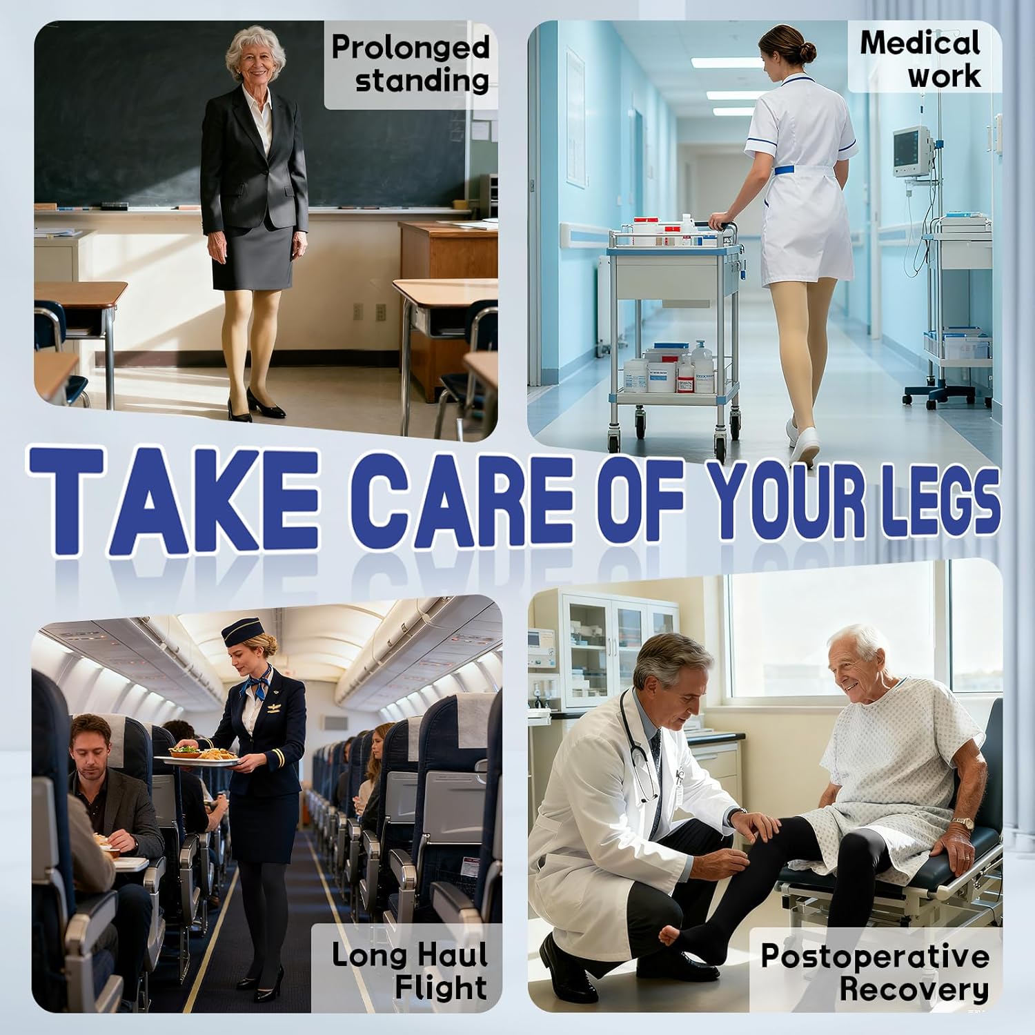 beister Medical Compression Pantyhose Women & Men,20-30mmHg Open Toe Thigh High Compression Tights Graduated Support - Image 5