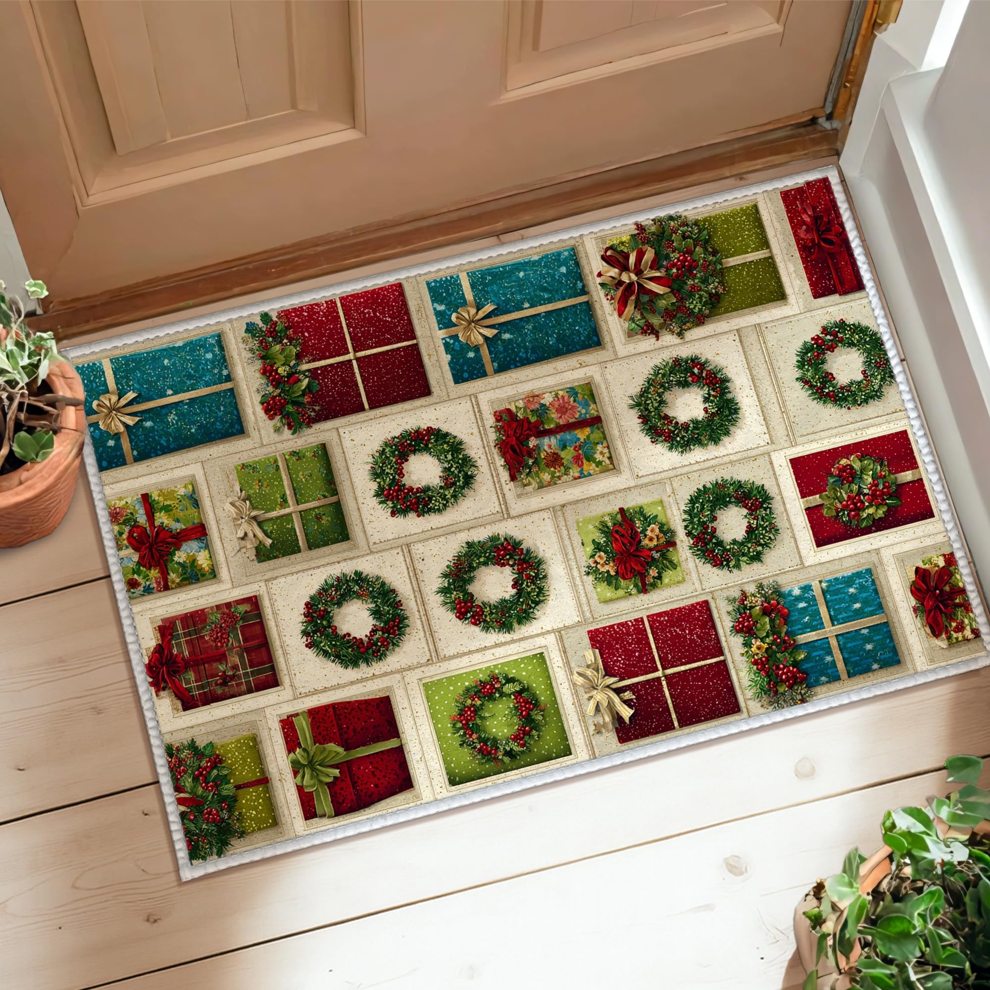 Tapis de couloir couronne rouge 0,6x0,9m antidérapant