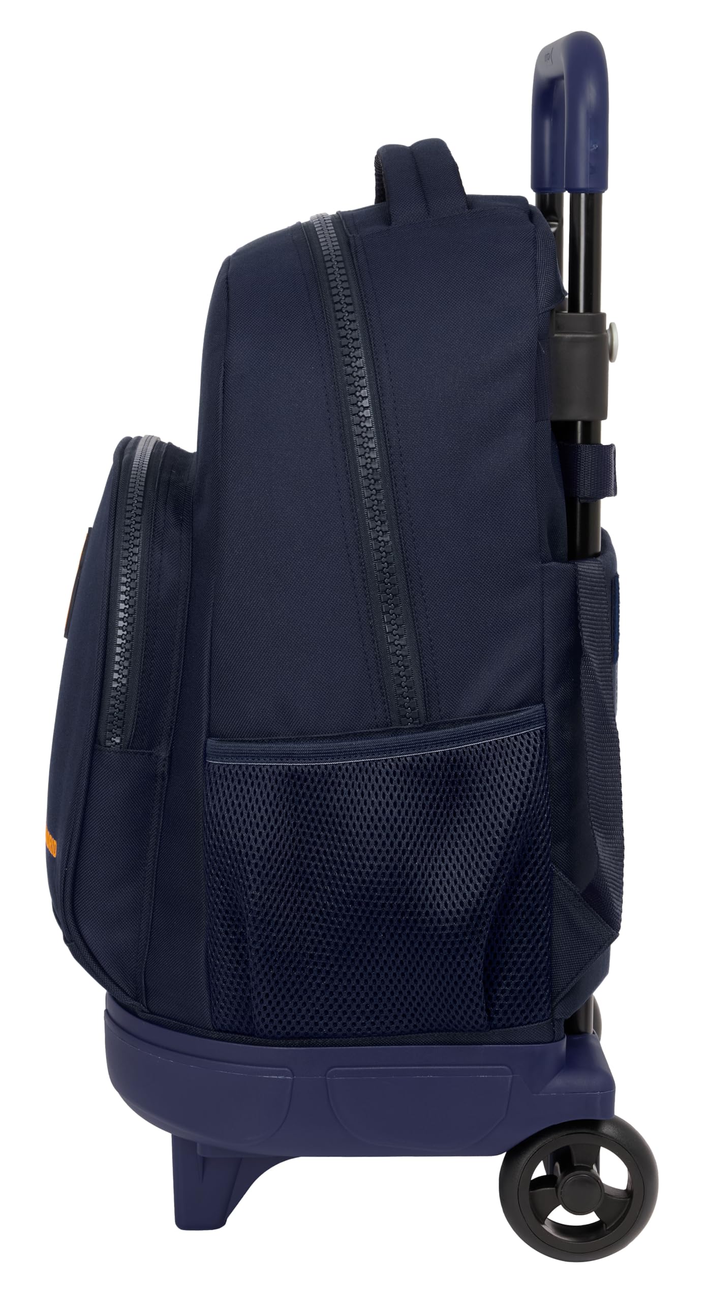 SAFTA Real Madrid 2ª EQUIPACIÓN 24/25 - Mochila Grande con Ruedas, Compacta, Extraíble, Ideal para Niños de Diferentes Edades, Cómoda y Versátil, Calidad y Resistencia, 33x22x45 cm, Color Azul Marino