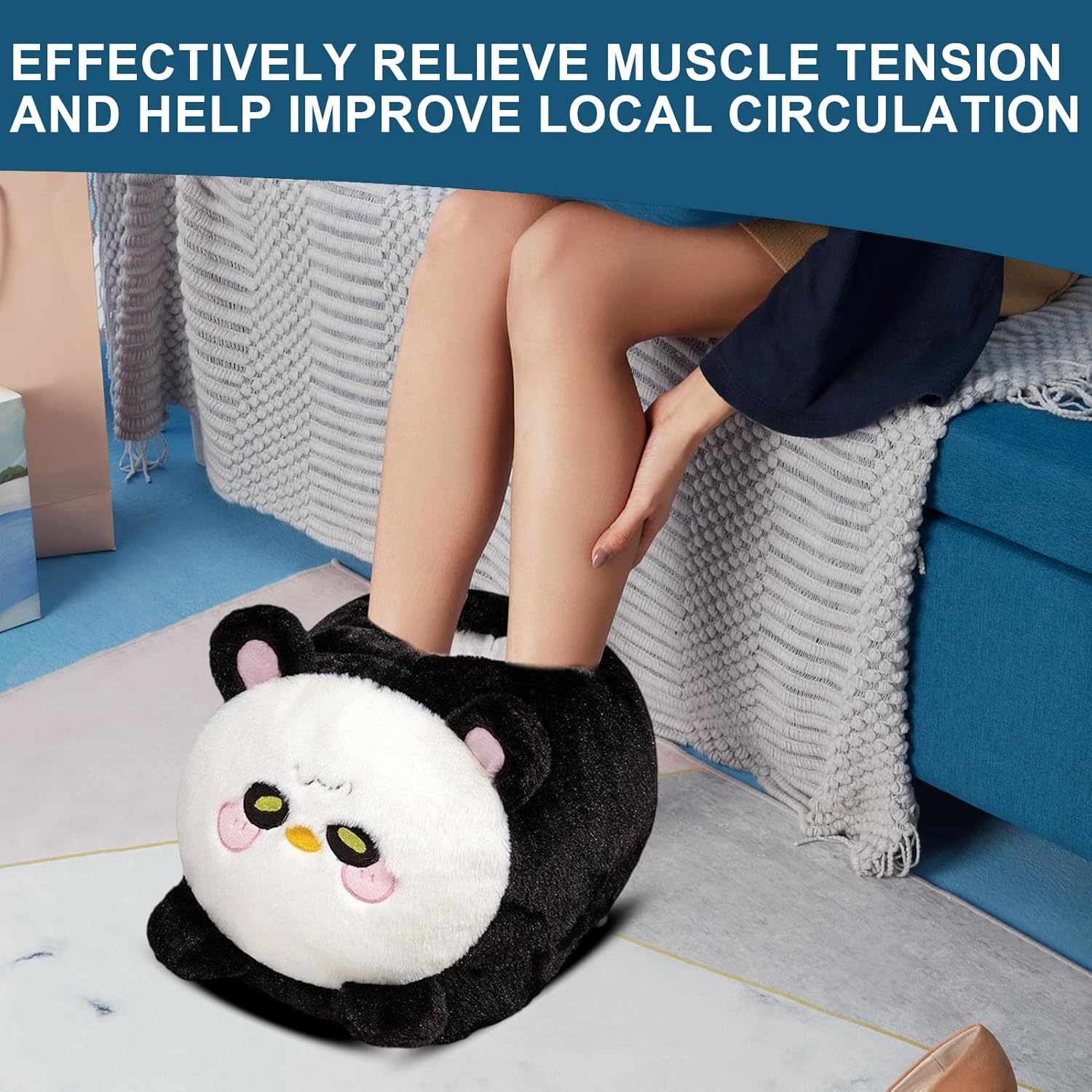 Heated Foot Warmer - Plush Animal Winter Cordless Foot Warmer, Winter Warming Shoes for Daily Adults Kids Dorm Cold Weather Travel Birthday Indoor Living Room