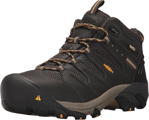 KEEN Utility Botas de trabajo impermeables Lansing de altura media con punta de acero para hombre