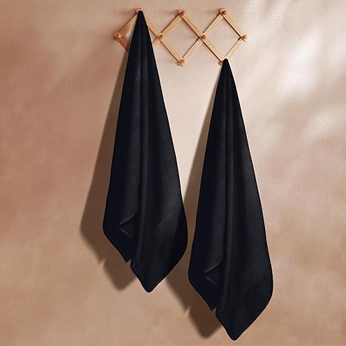 Miniatura 3 de GLAMBURG - Juego de 2 toallas extragrandes de 100% algodón puro de alta calidad, ideal para uso diario, ultrasuave y muy absorbente, lavable en