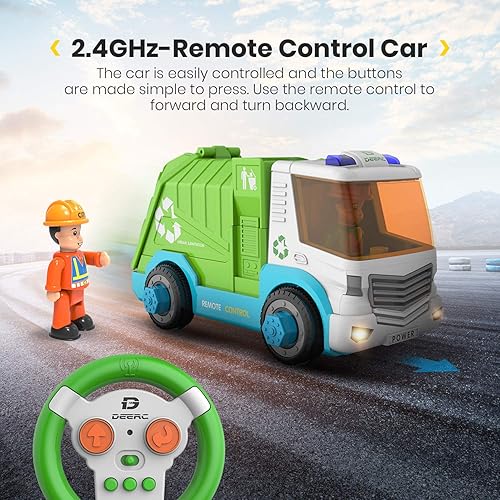Miniatura 4 de DEERC Control remoto tomar Aparte juguetes coches para niños con taladro eléctrico, 2.4GHz RC coches construcción juguete STEM construir su propio